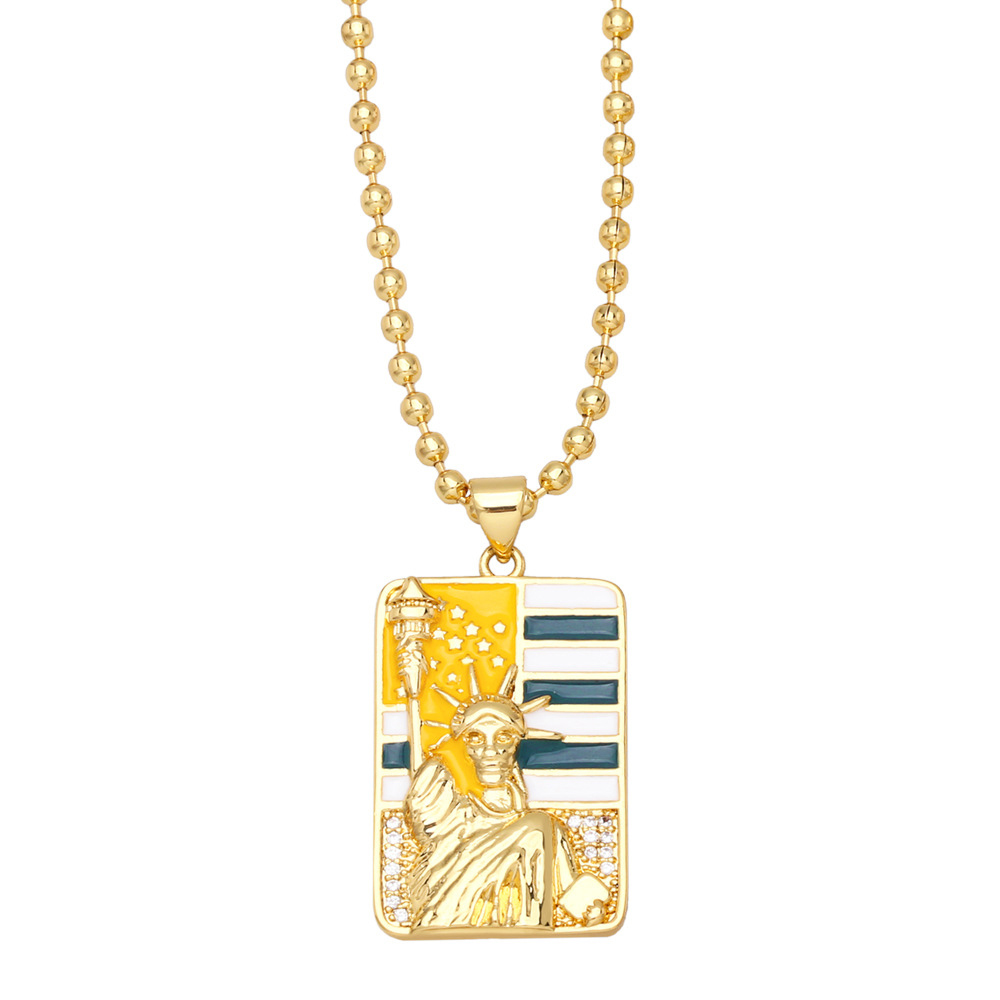 USA 250th Statue of Liberty Dog Tag Necklace