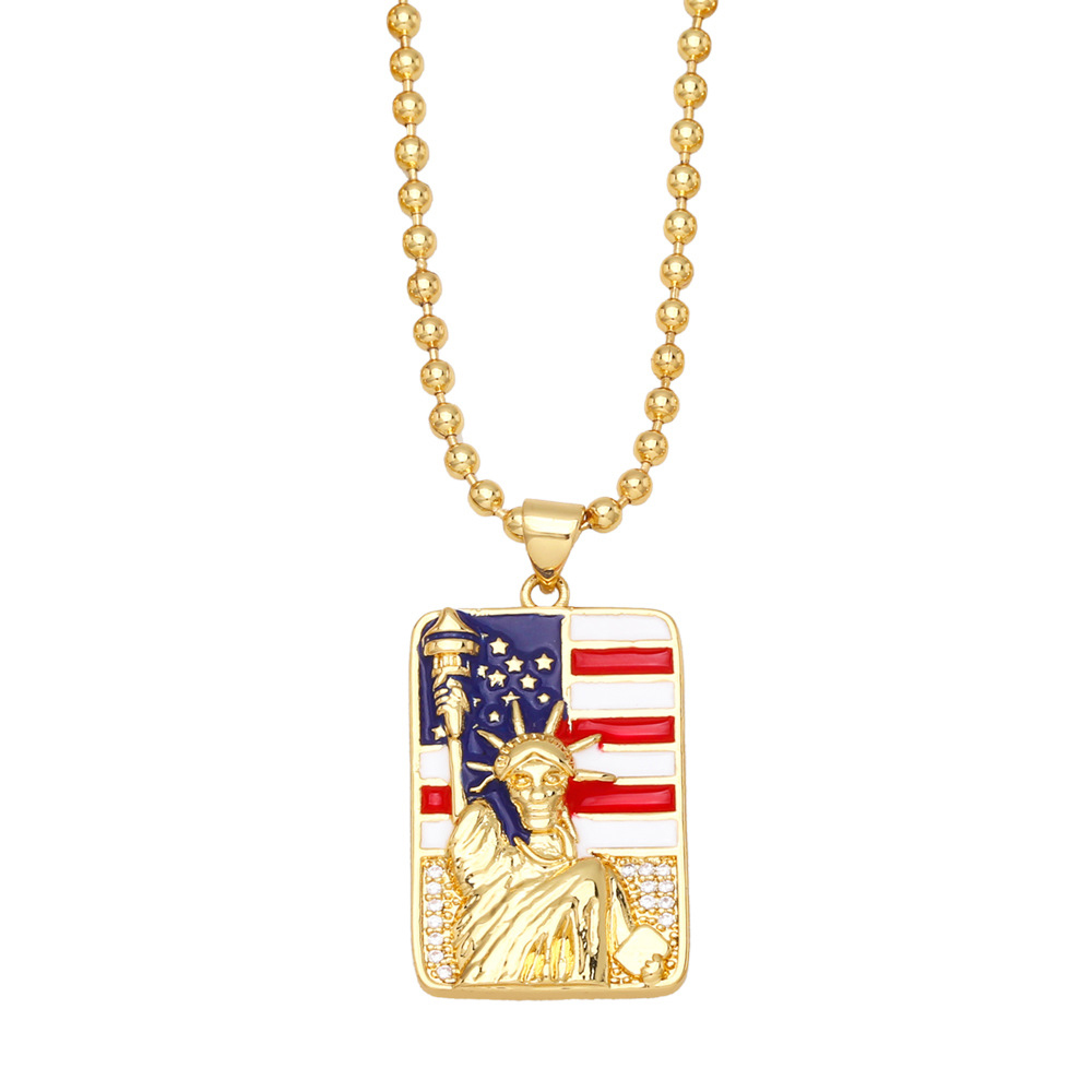 USA 250th Statue of Liberty Dog Tag Necklace