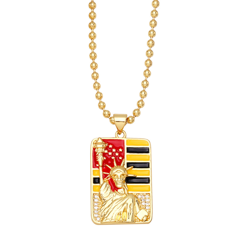 USA 250th Statue of Liberty Dog Tag Necklace