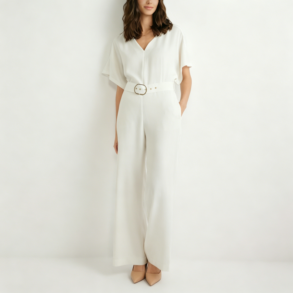 Women's cream jumpsuit
