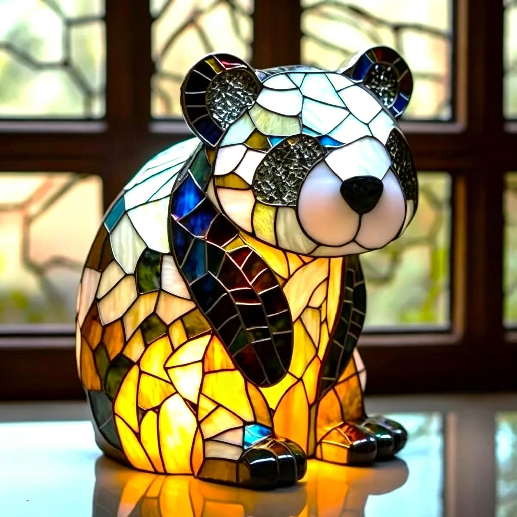 🐾 Stained Glass Animal Lamp Collection