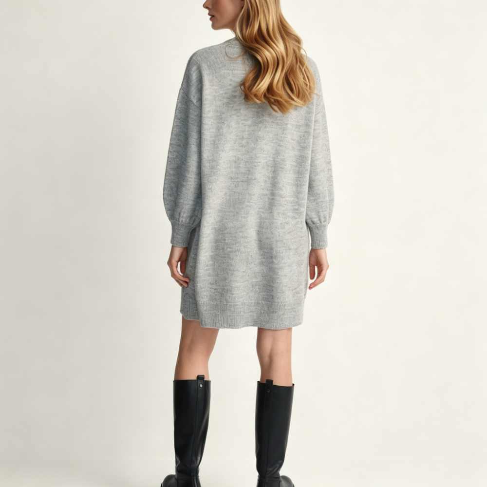 Gray sweater dress