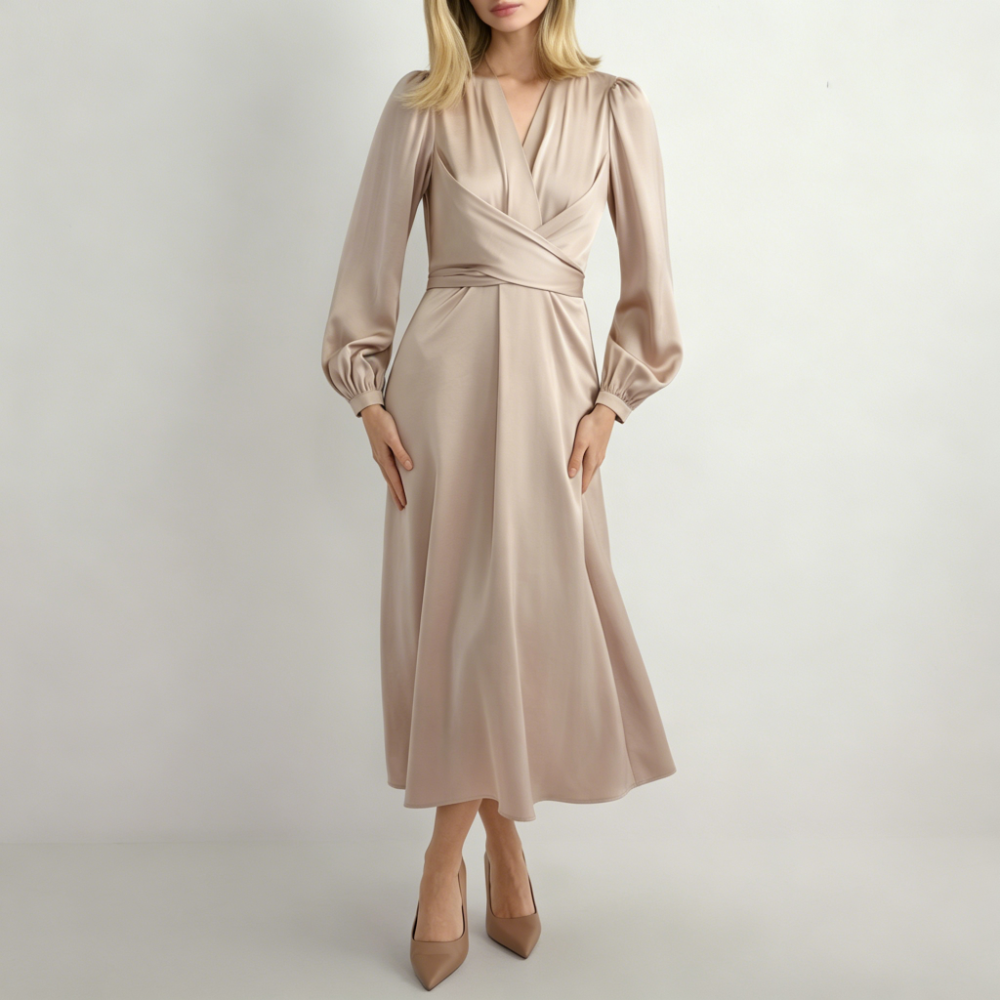 Beige midi dress