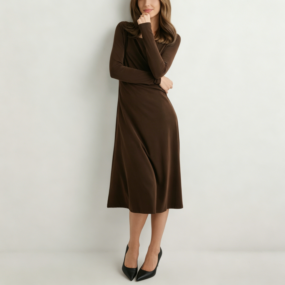 Brown modal midi dress