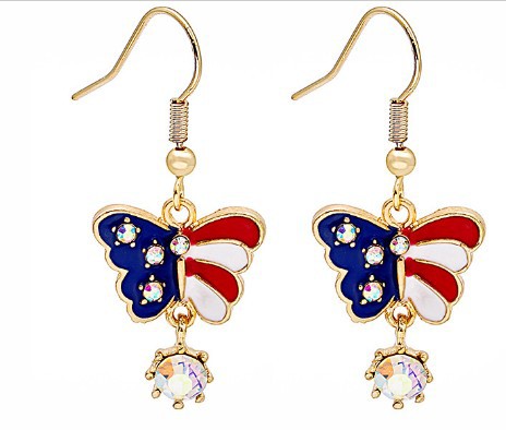 USA 250th Anniversary Enamel Dangle Earrings Set