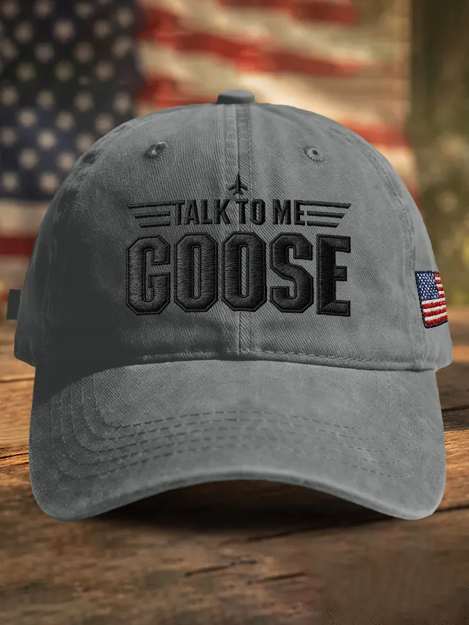 Retro Talk To Me Goose Print Baseball Cap