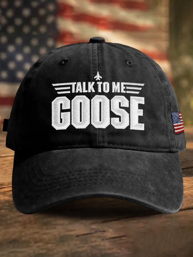 Retro Talk To Me Goose Print Baseball Cap
