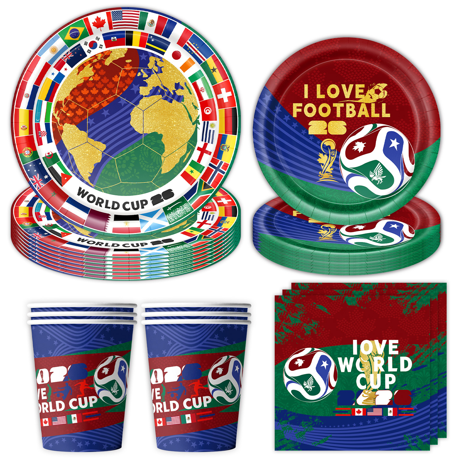 ⚽ 2026 World Cup Soccer Theme Party Supplies Set