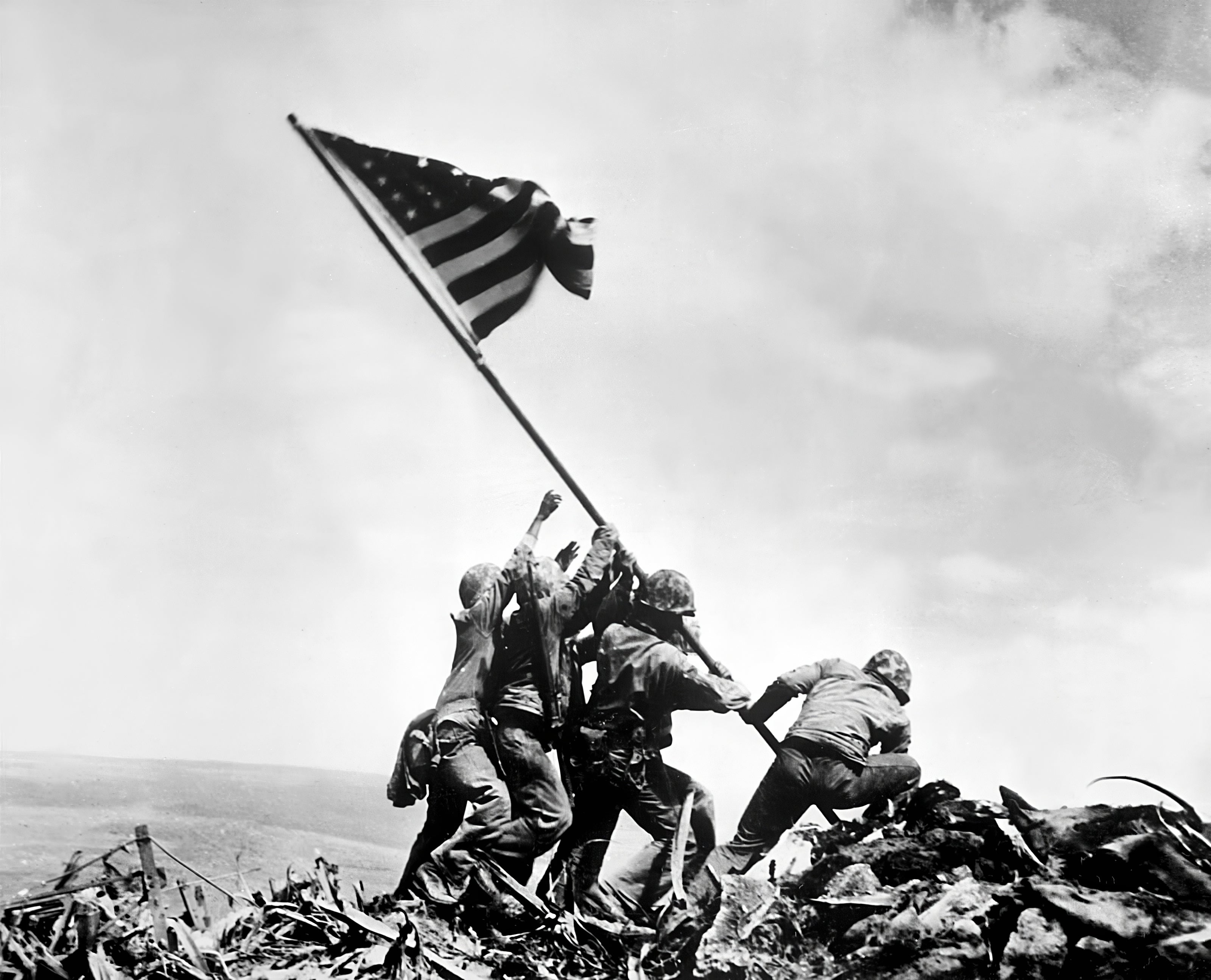 1945 - U.S Flag Raised on Iwo Jima