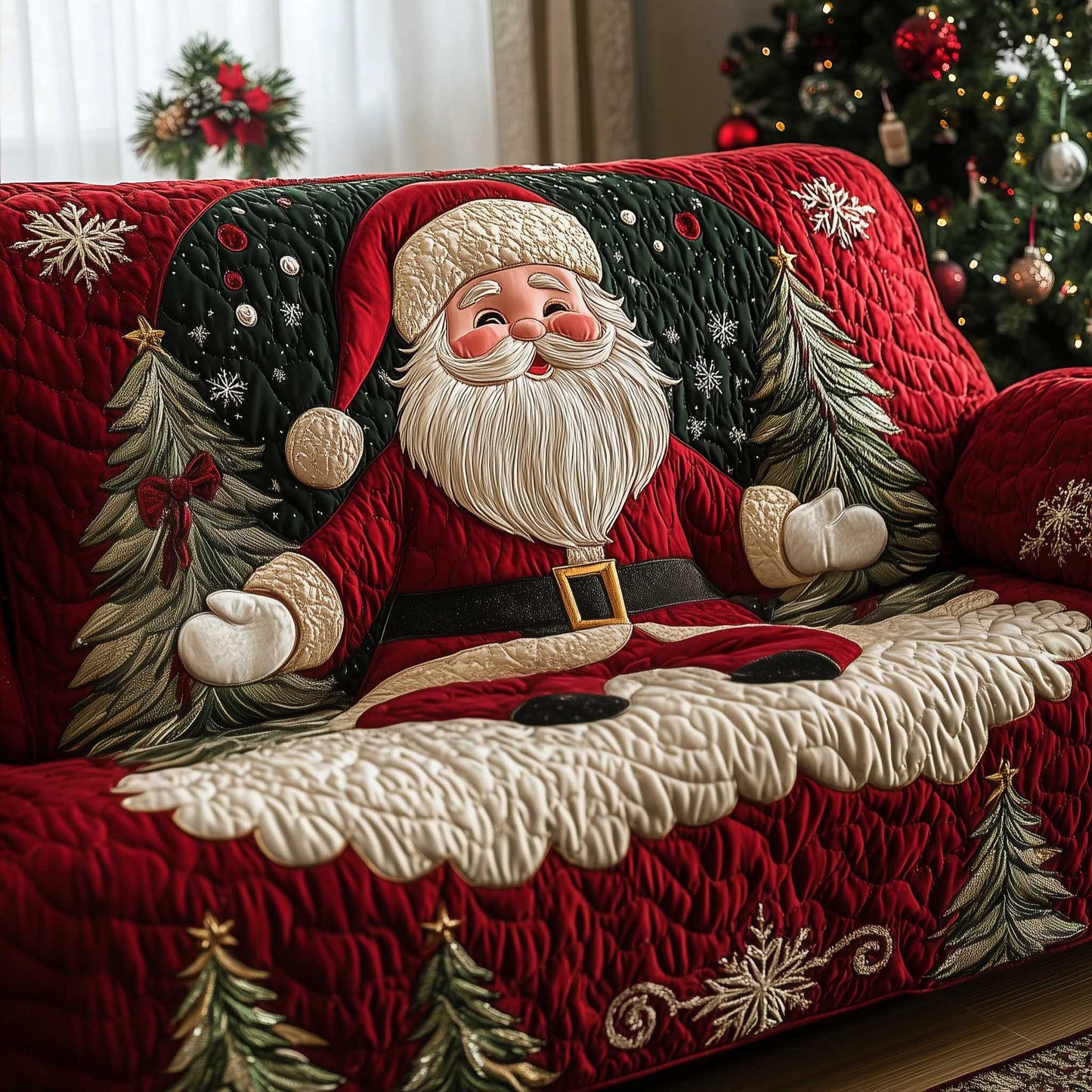 Holiday Glow Quilted Sofa   Cover GFTOTPI3797