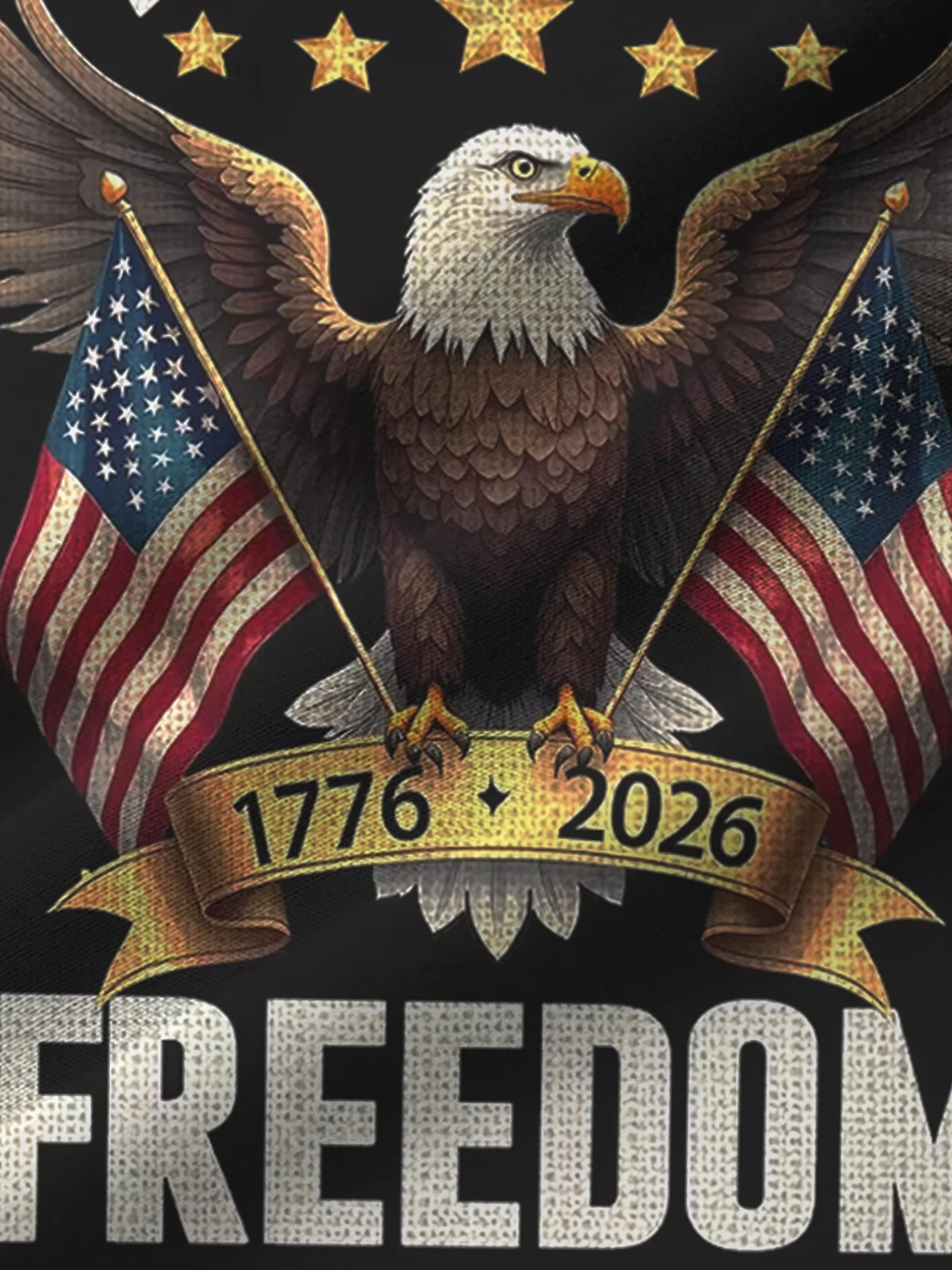 250th Anniversary American Flag Eagle Print Men's Button-Down Pocket Short-Sleeve Shirt (Big & Tall)