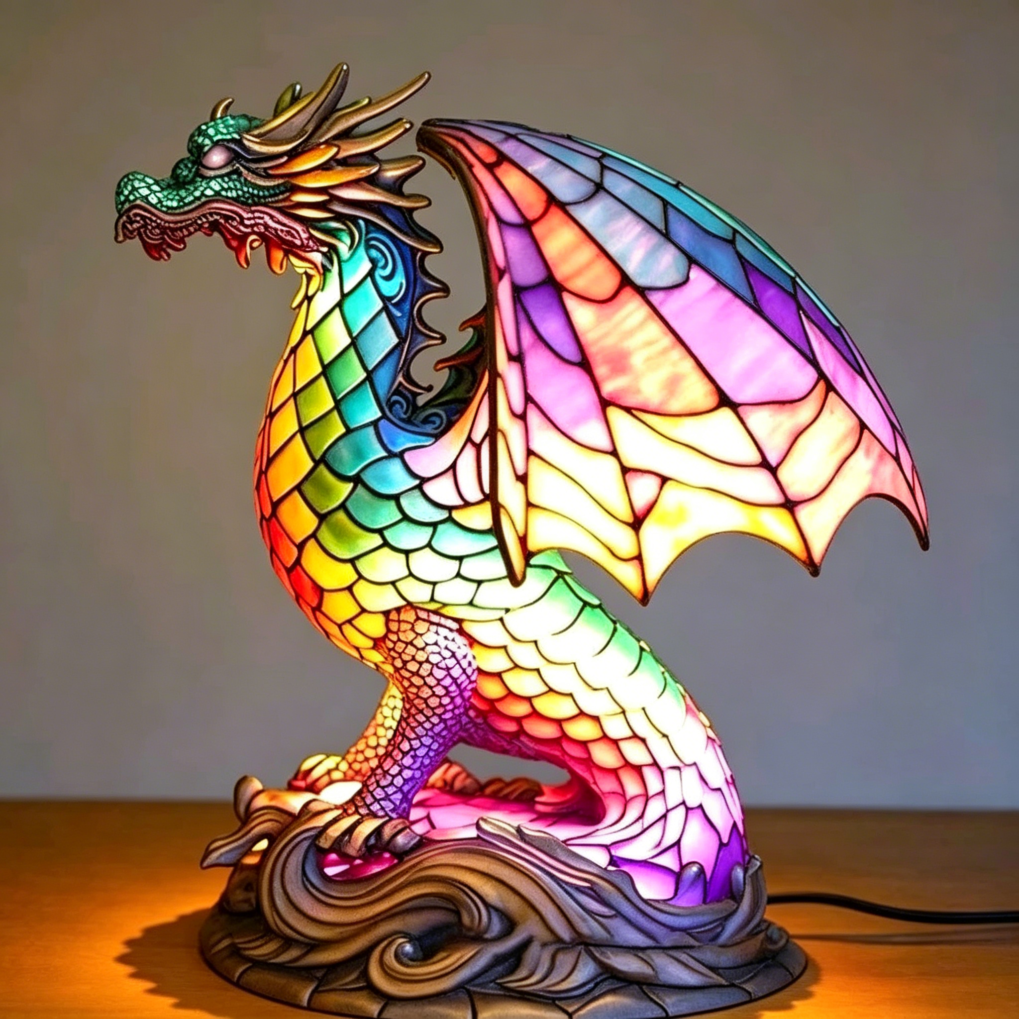 🐾 Stained Glass Animal Lamp Collection
