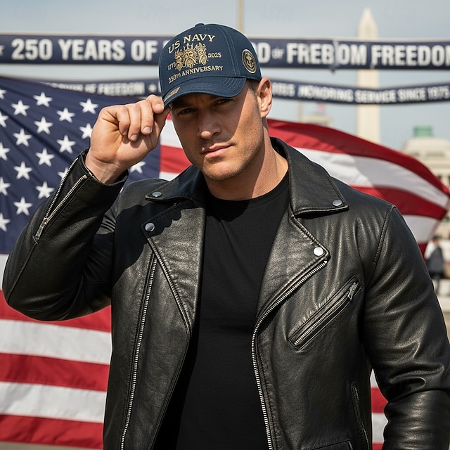 Men's United States 250th Anniversary Hat Baseball Cap Sun Hat Trucker Hat Blue White Polyester Print Patriotic Fashion Casual Street Daily American Flag Adjustable Sunscreen Breathable