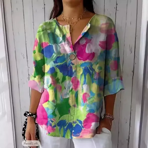 Elegant Floral Blouse.TOP2