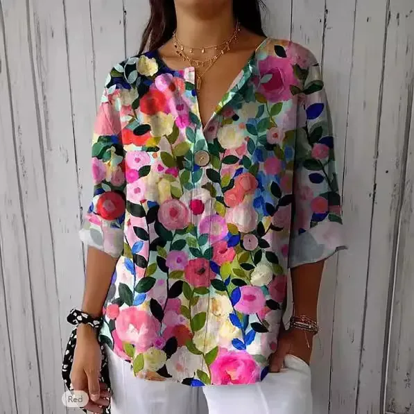 Elegant Floral Blouse.TOP3