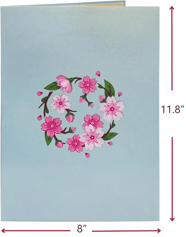 3D Cherry Blossom Flower Bouquet Pop Up Card - View 10