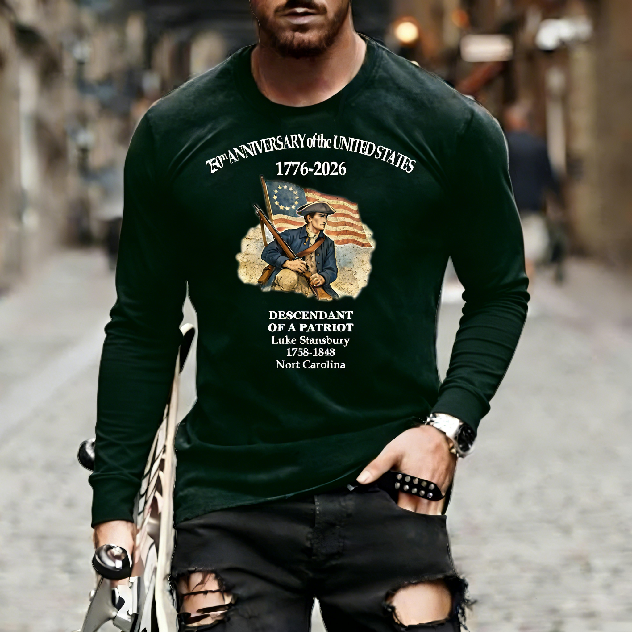 [Copy]Men's Retro 250th Anniversary of the United States Independence Day Cross Print Polo Shirt