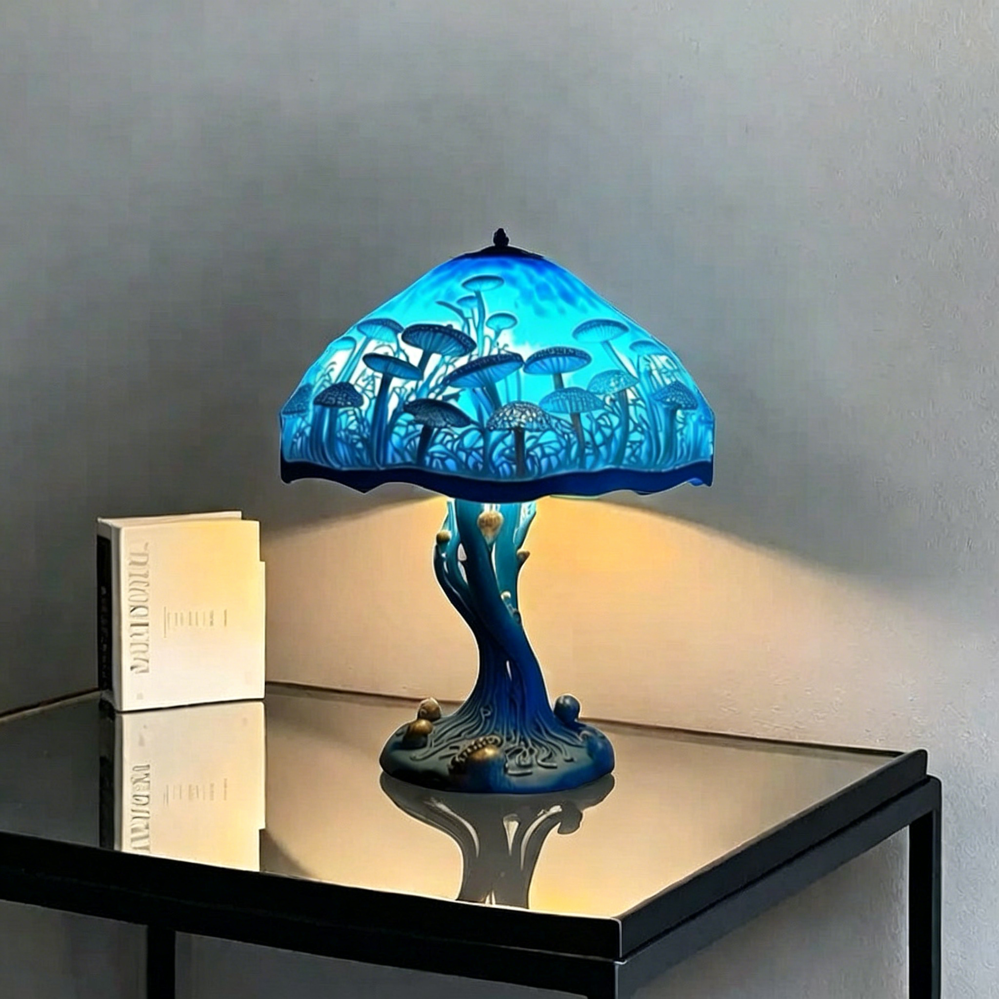 Stained Glass Forest Mushroom Lamp