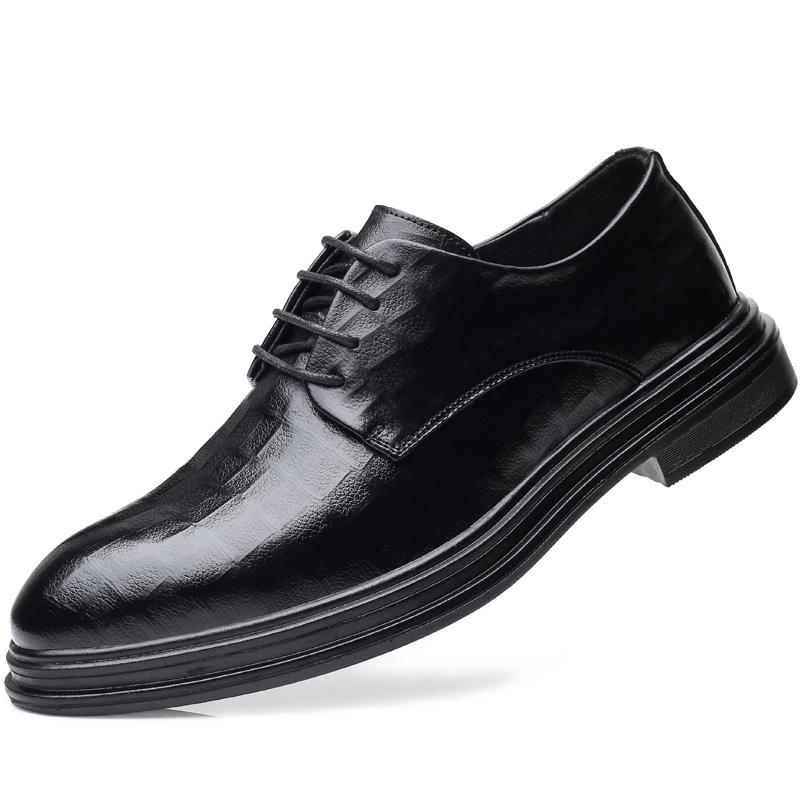 Classic Textured Derby Shoes – Men’s Business Dress Shoes