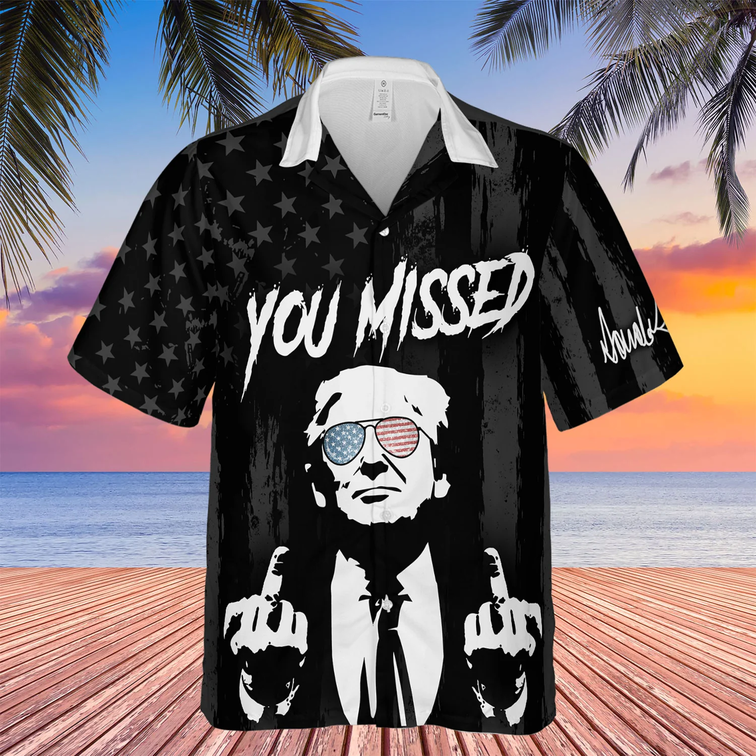 Trump "You Missed" Assassination Attempt All Over Print Hawaiian Shirt