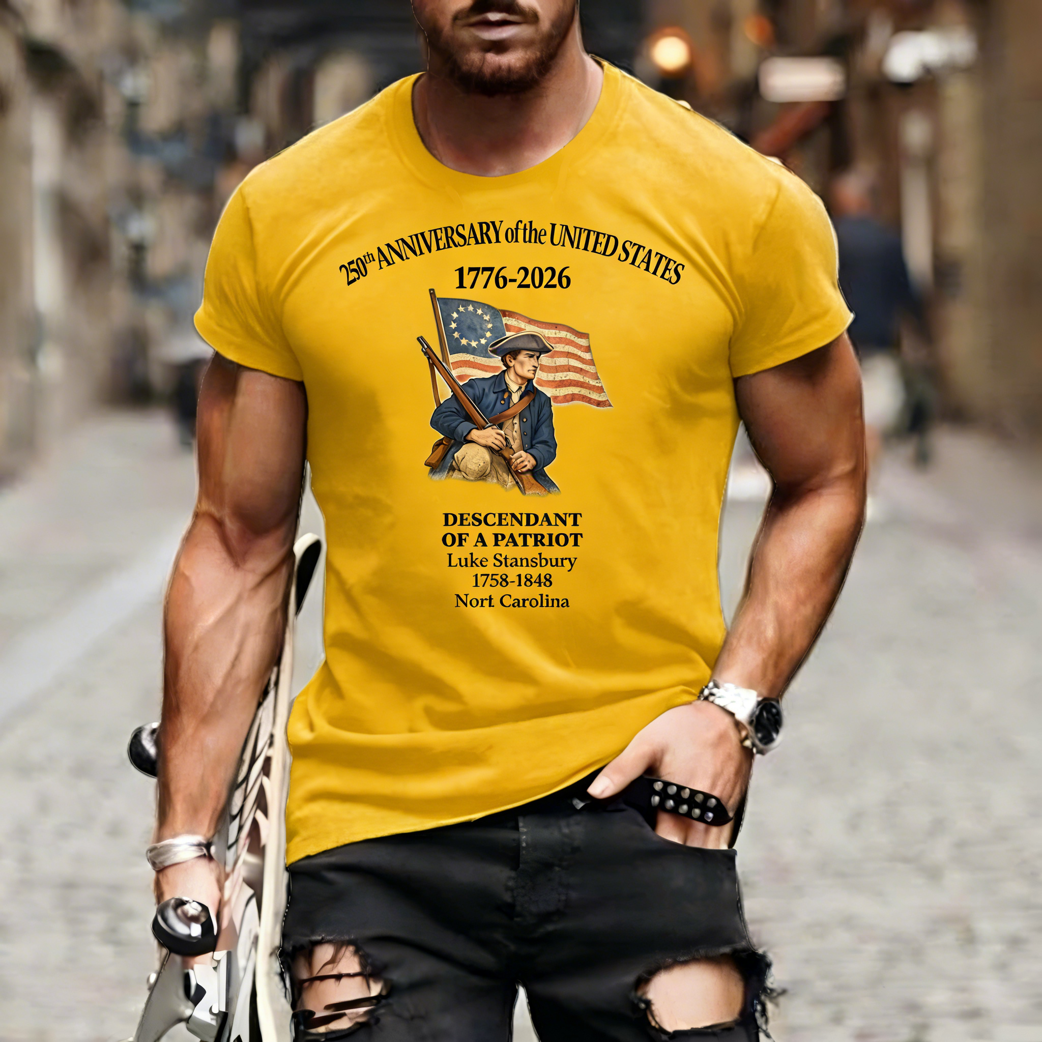 [Copy]Men's Retro 250th Anniversary of the United States Independence Day Cross Print Polo Shirt