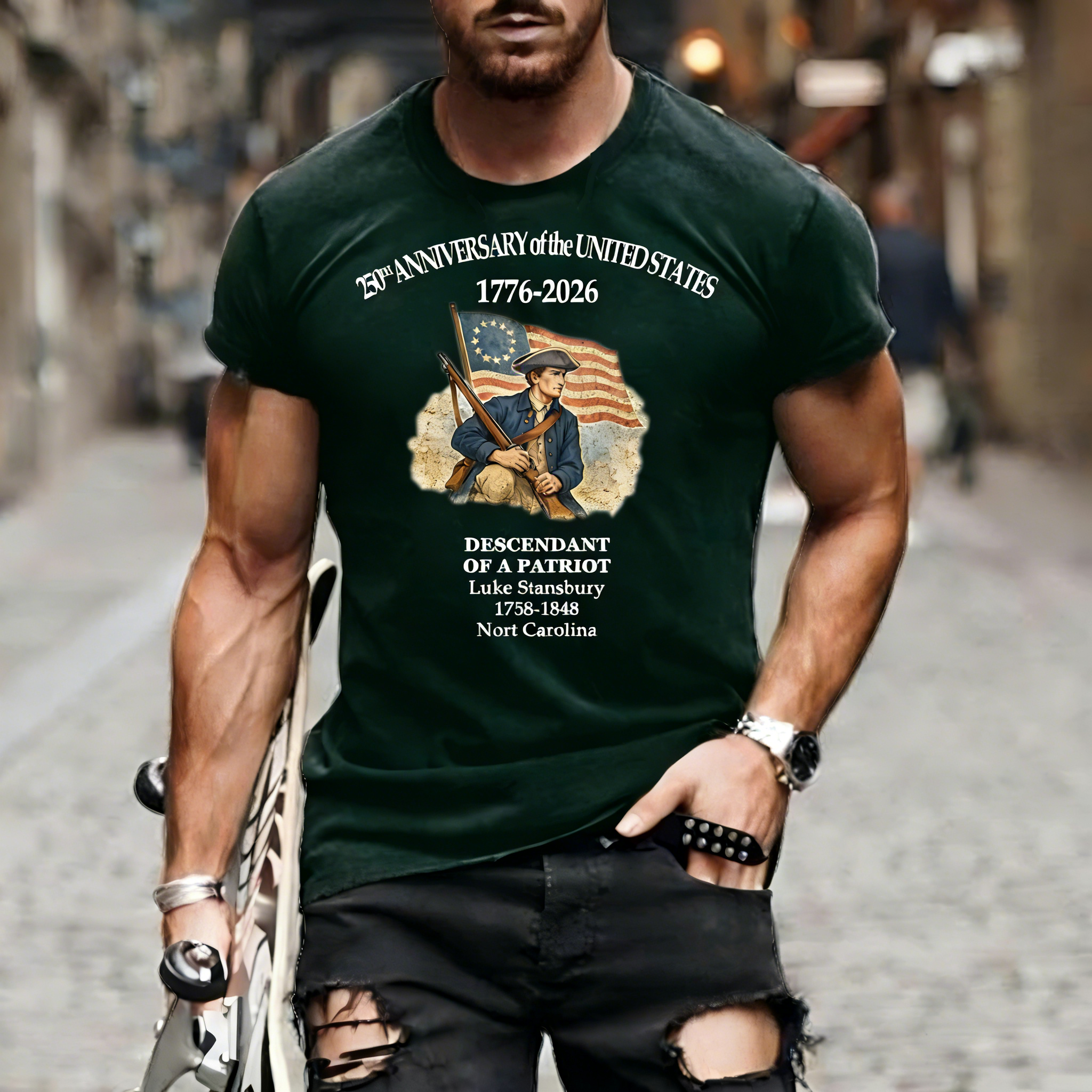 [Copy]Men's Retro 250th Anniversary of the United States Independence Day Cross Print Polo Shirt