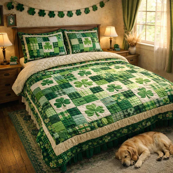 Shamrock Patchwork Duvet Cover Set GFTOHD13317   