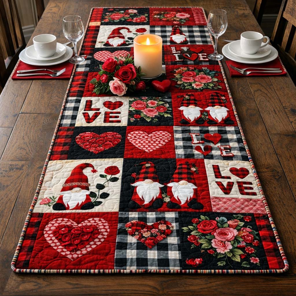 Crimson HeartloomQuilted Table Runner GFTOHD13280