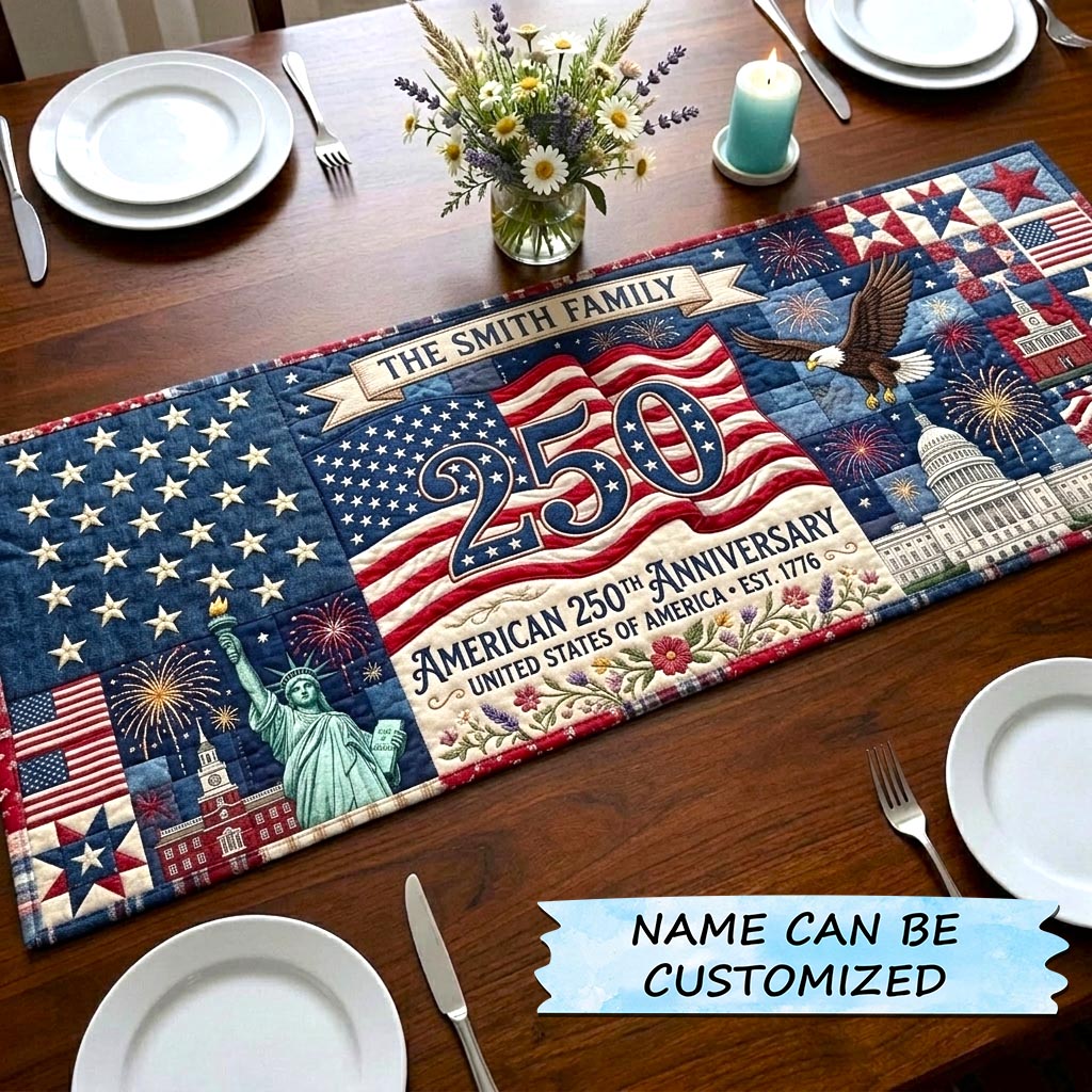 America 250thAnniversary QuiltedTable Runner GFTOMA10765