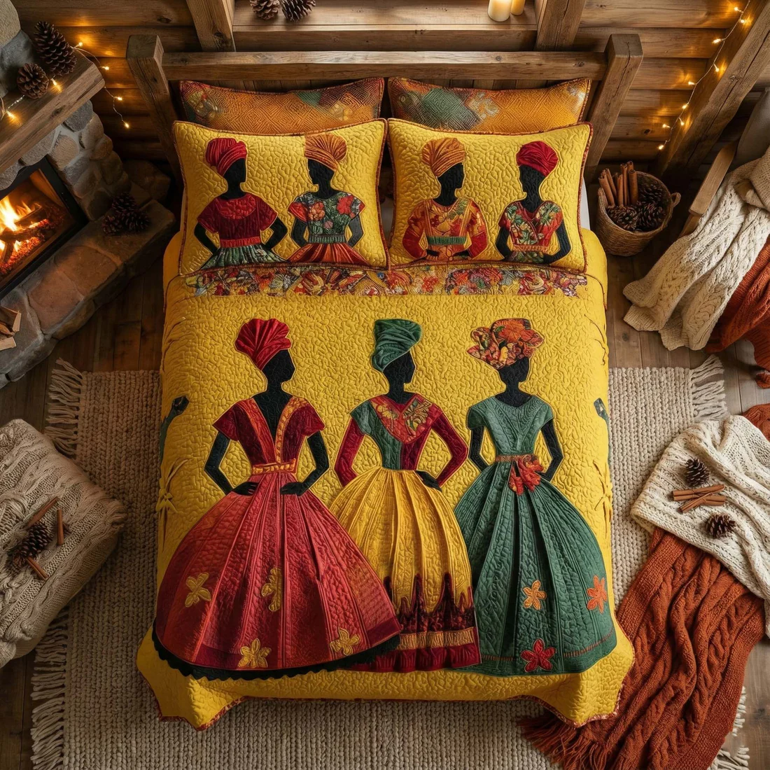 Soulbound Roots 3-Piece Quilted Bedding Set GFTOTL3868   