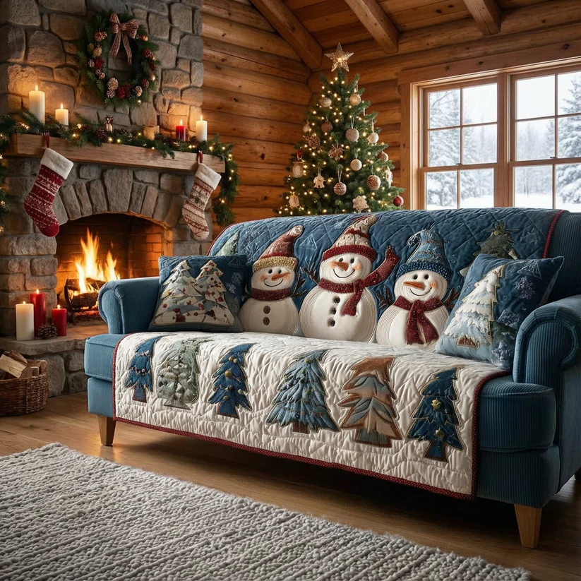 Holiday Glow Quilted Sofa Cover GFTOTP13796   