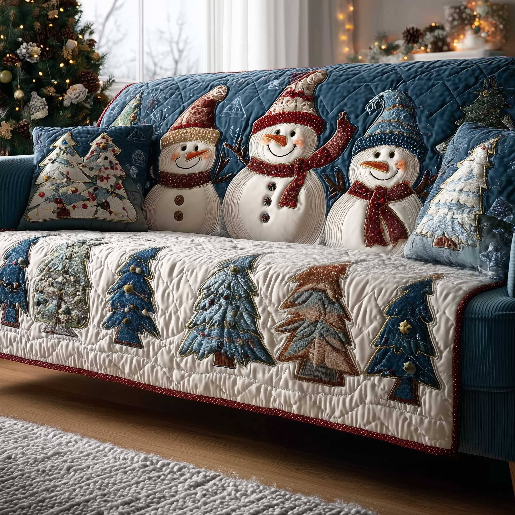 Holiday Glow Quilted Sofa Cover GFTOTP13796 - 1