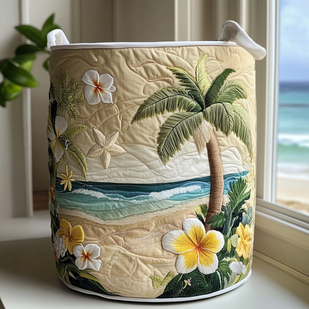 Tropic Haven Quilted Laundry Basket NCU0QN021 - Island Glow Quilted Laundry Basket NCU0PVL484