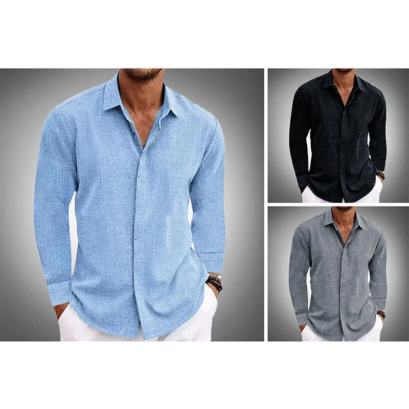 Men's long sleeve casual button down shirts