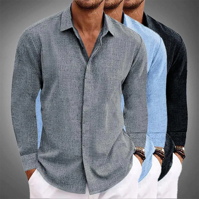 Men's long sleeve casual button down shirts