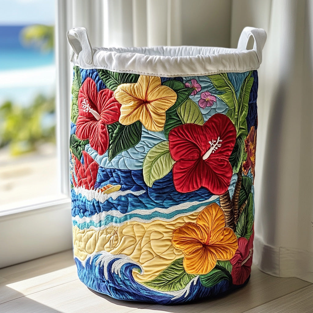 Tropic Haven Quilted Laundry Basket NCU0QN021 - Tropical Flame Quilted Laundry Basket NCU0PVL485