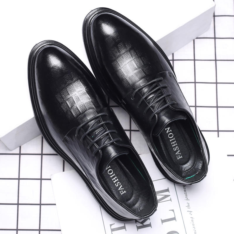 Classic Textured Derby Shoes – Men’s Business Dress Shoes