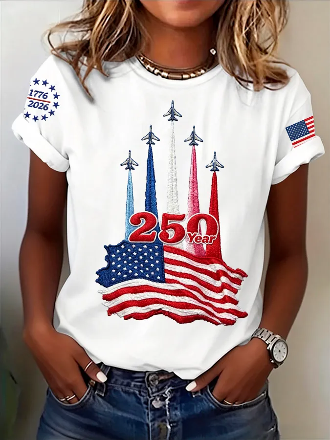 Women's Retro 1776–2026 250 Year Print T-Shirt