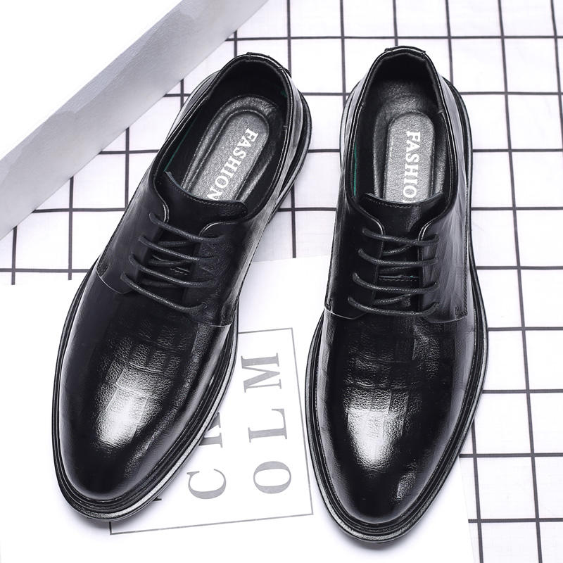 Classic Textured Derby Shoes – Men’s Business Dress Shoes