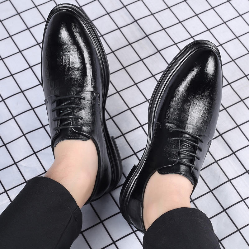 Classic Textured Derby Shoes – Men’s Business Dress Shoes