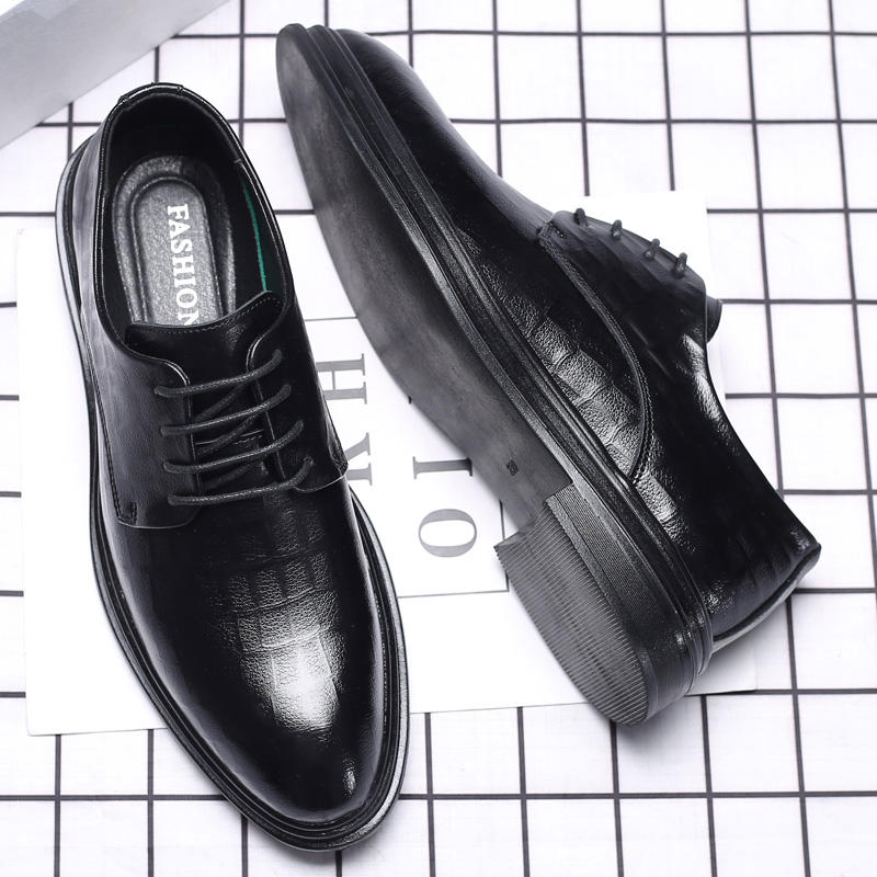 Classic Textured Derby Shoes – Men’s Business Dress Shoes