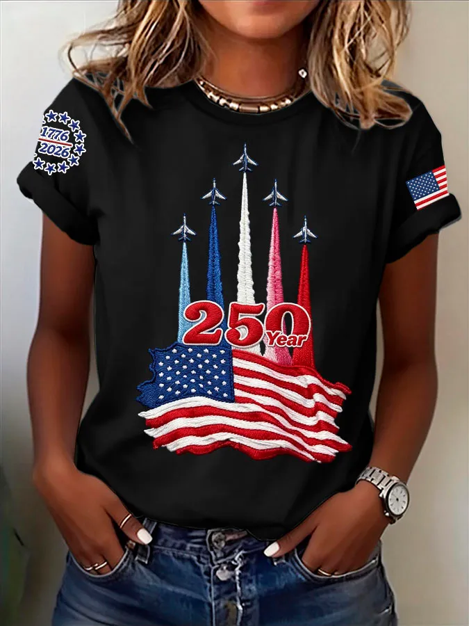 Women's Retro 1776–2026 250 Year Print T-Shirt