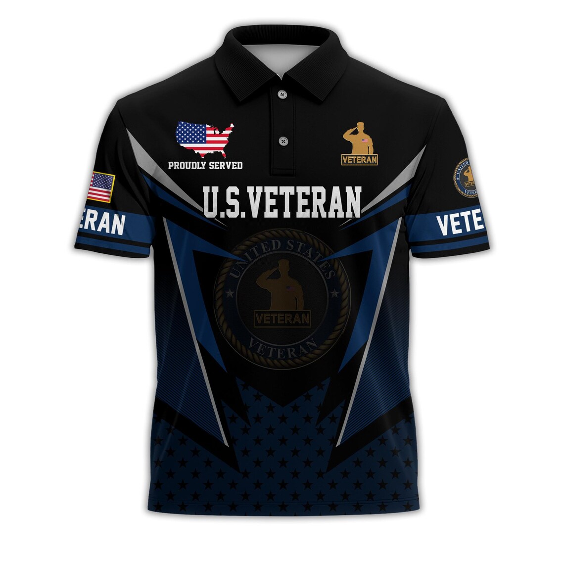 [Copy]Men's Patriotic United States Veteran Commemorative Golf Polo Shirt-Multiple Color Options