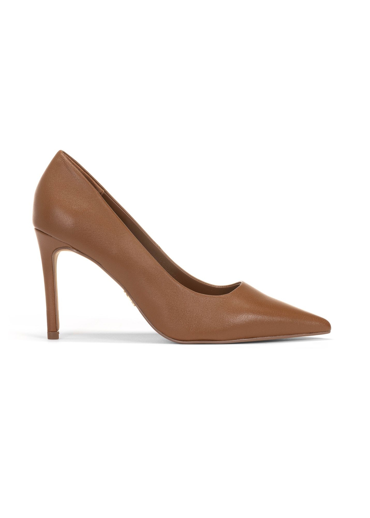 Women's brown leather high heels