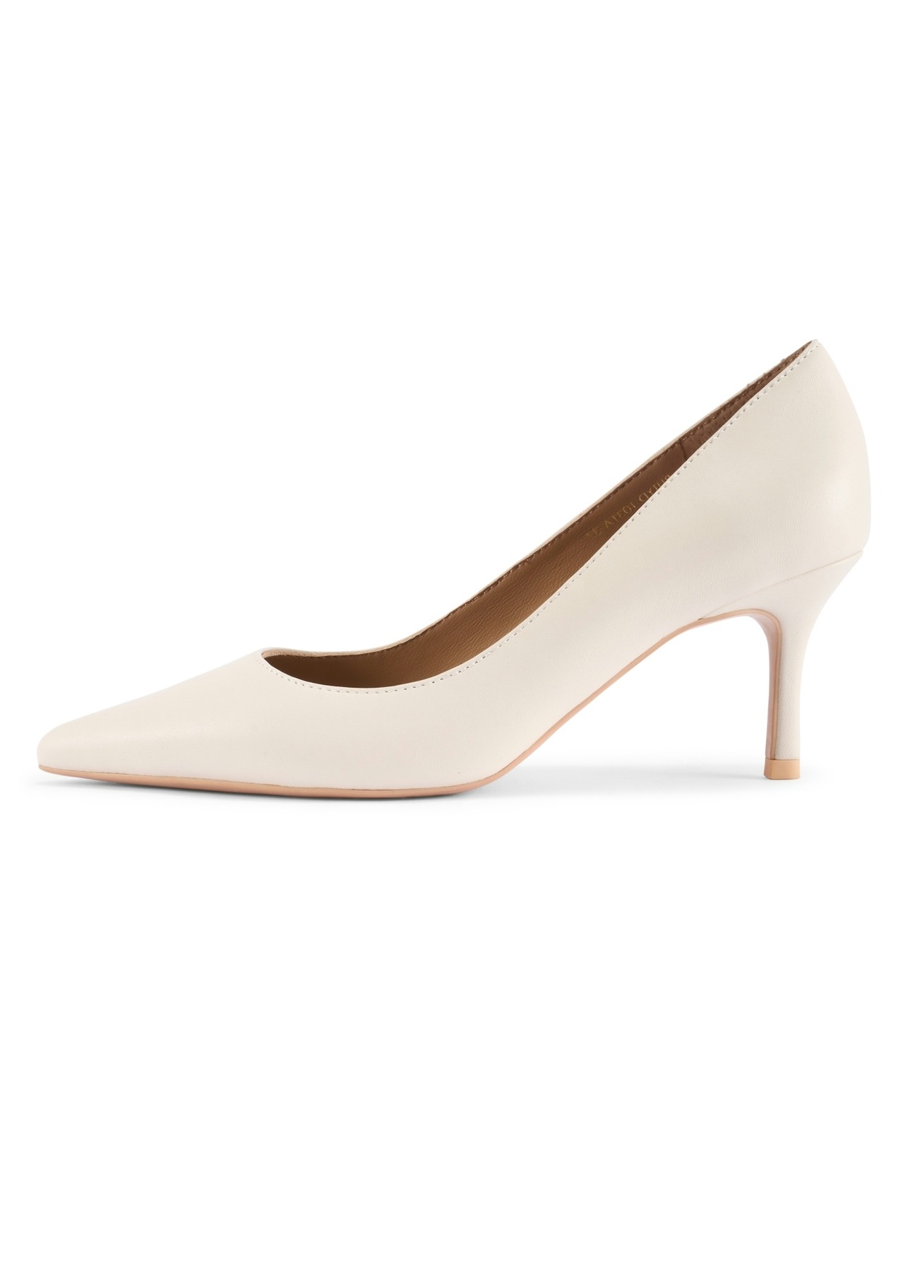Cream leather women's pumps