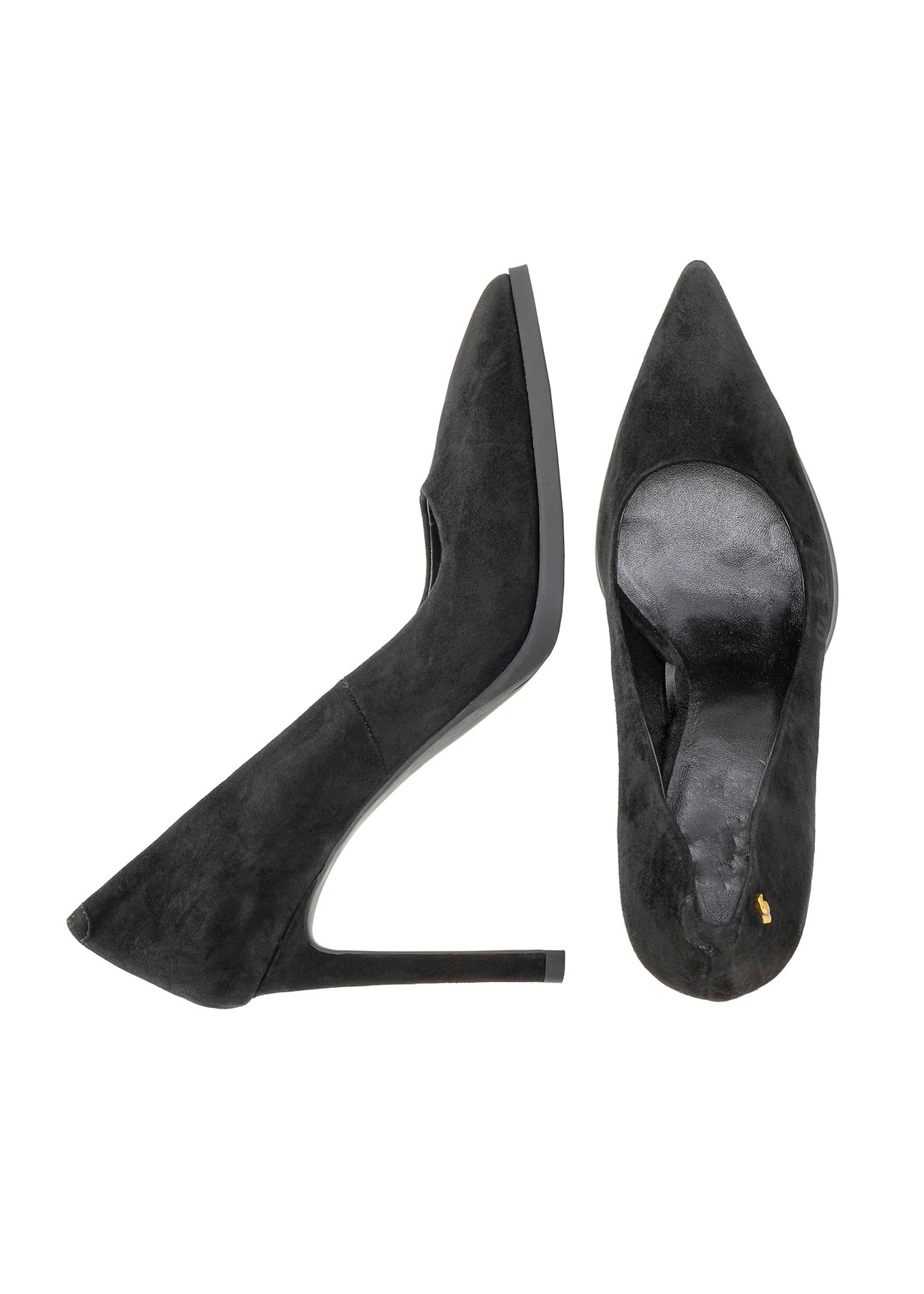 Black suede women's high heels