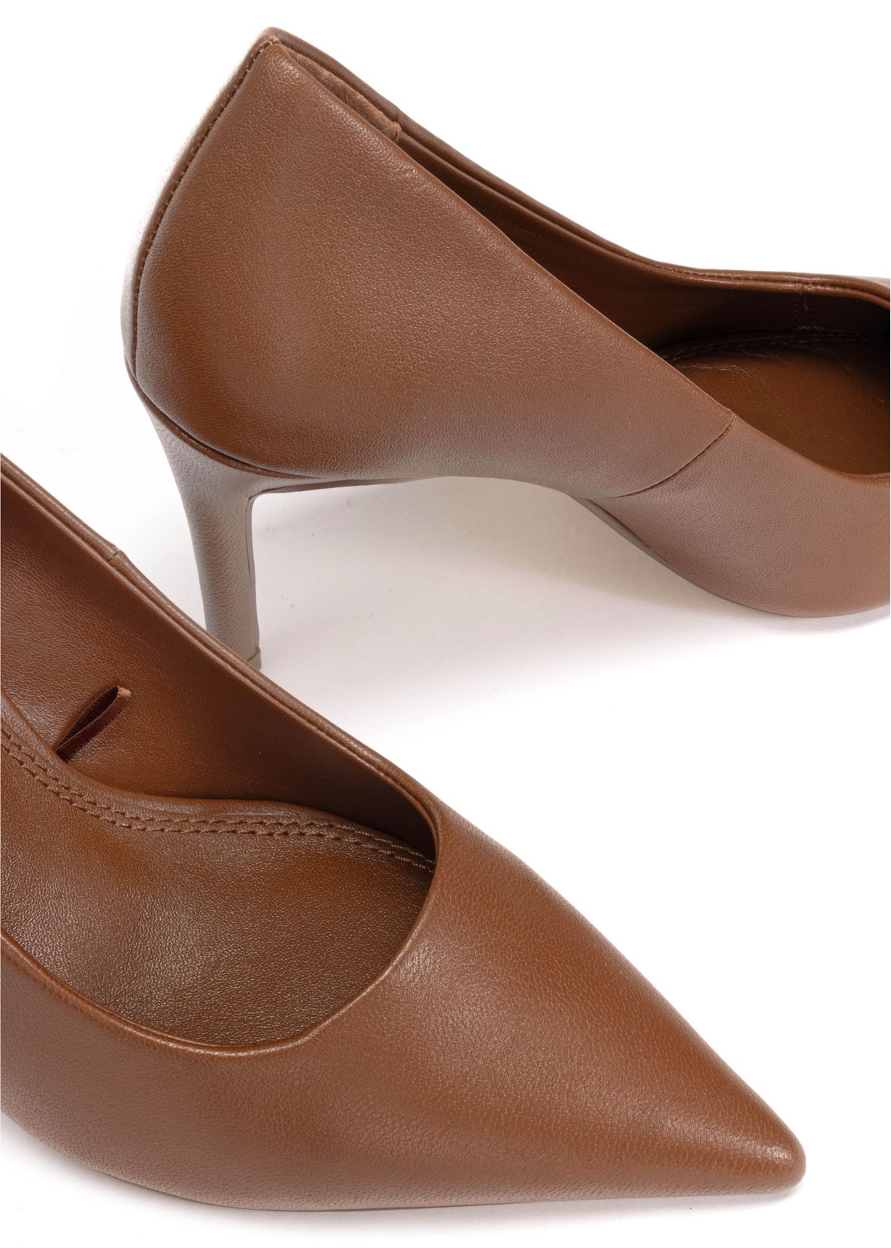 Women's brown leather high heels