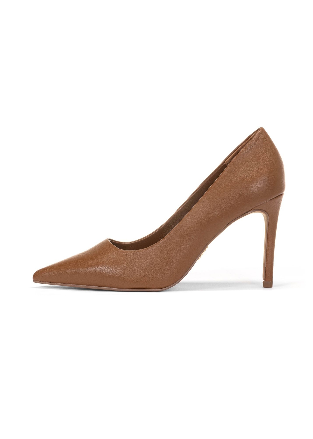 Women's brown leather high heels