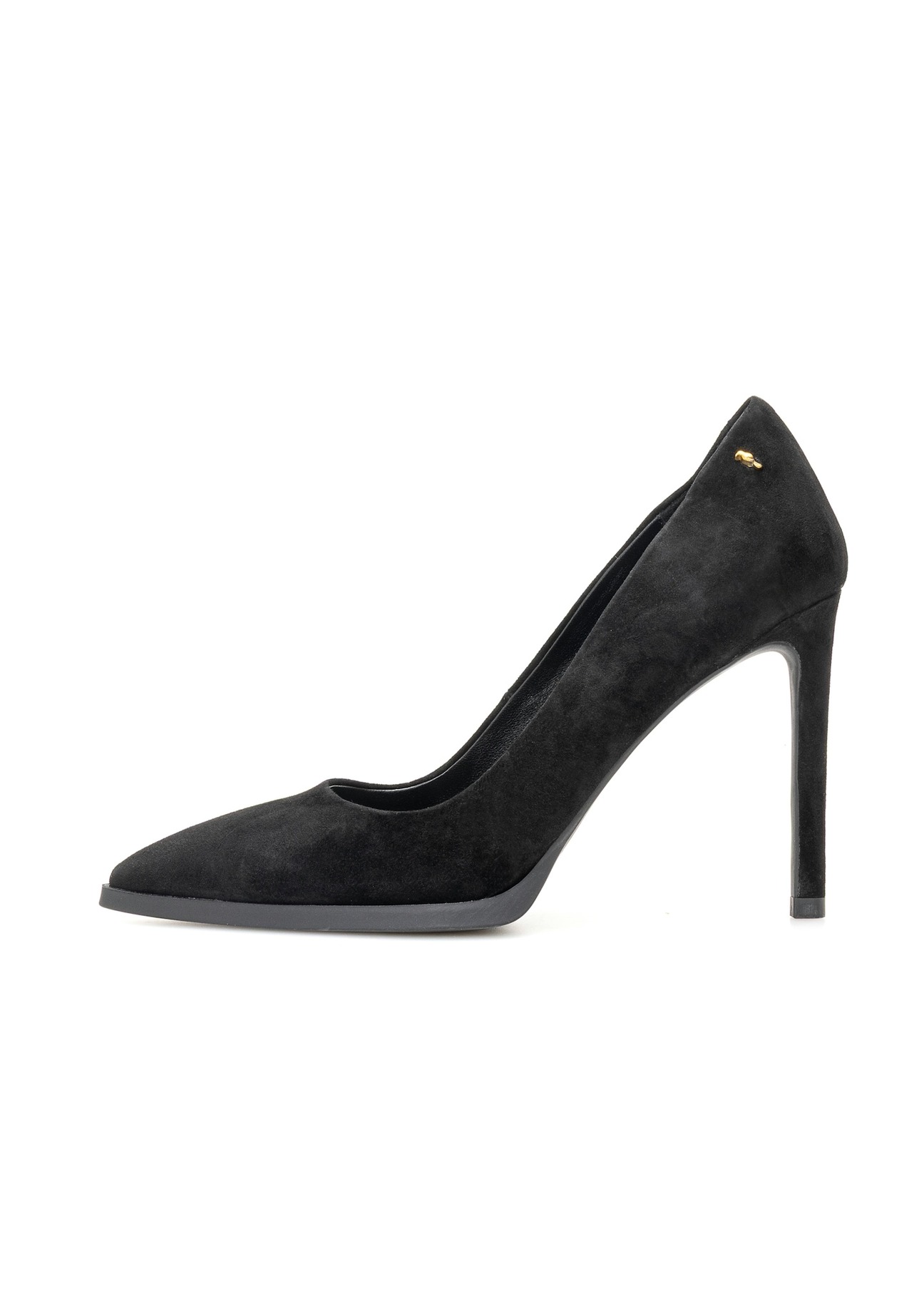 Black suede women's high heels