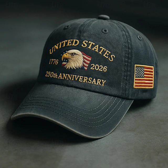 Men's USA 250th Anniversary Eagle Baseball Cap | Embroidered US Flag Patriotic Dad Hat